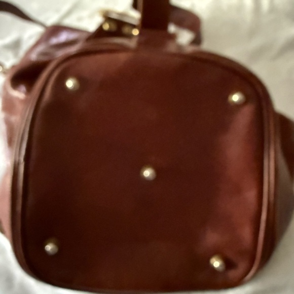 Marino Orlandi Embossed Leather Logo Sling Backpack Convertible Handbag - Picture 8 of 12